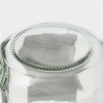 Кружка Доляна «Лаванда», 450 мл, 10×7.5×13 см, с ручкой, крышкой и трубочкой, стекло, прозрачная