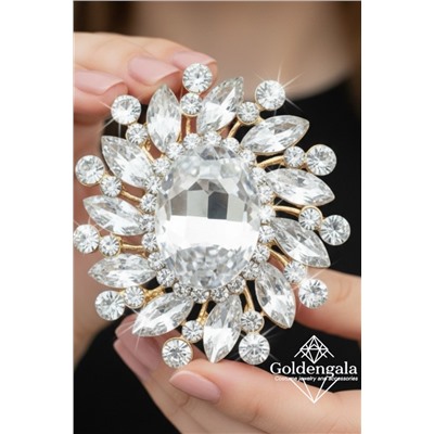 Брошь-кулон крупная с кристаллами БР4 модель БРО/13