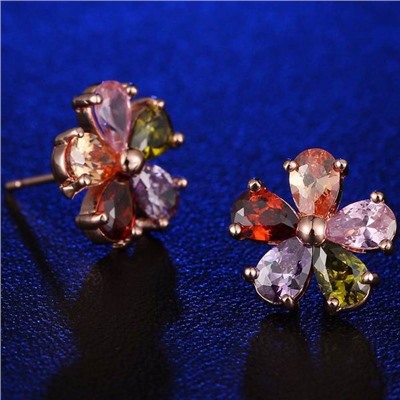 1G0009 Серьги с позолотой, 12х12х16мм