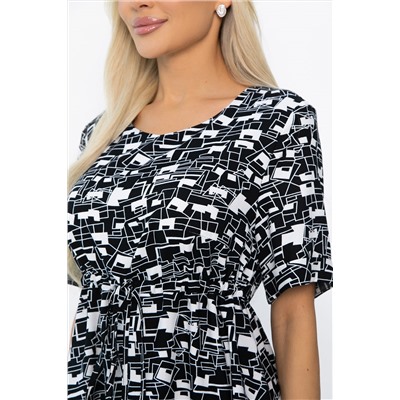 Платье Майя (черно-белое) П13911-3М