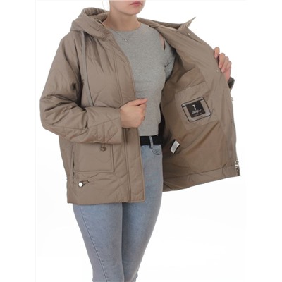9661 DK. BEIGE Куртка демисезонная женская (100 гр. холлофайбер)