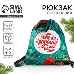 Рюкзак - мешок детский новогодний «Тому, кто хорошо себя вёл», 35×30 см