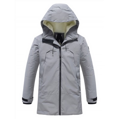 Парка зимняя мужская с капюшоном серого цвета 9533-1Sr