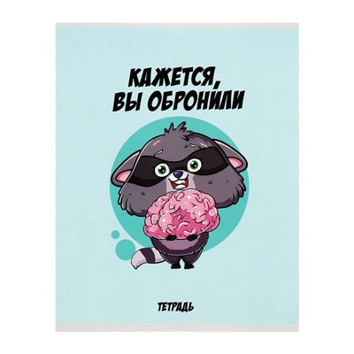 Комплект тетрадей из 5 штук, 48 листов в клетку Calligrata "Дерзкий енот", обложка мелованный картон, блок офсет