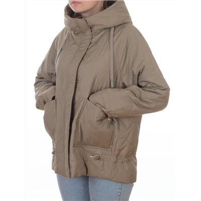 9661 DK. BEIGE Куртка демисезонная женская (100 гр. холлофайбер)