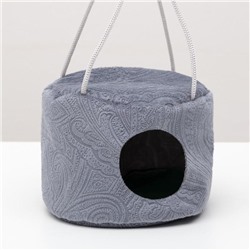 Подвесной дом для грызунов круглый, мебельная ткань, флис, 15×10 см, микс цветов