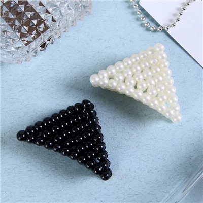 Крабик для волос «Бусины», треугольник, 6 см, МИКС