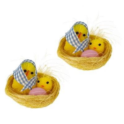GAEM Набор из 2-х изделий декоративных "Гнездо пасхальное" (5,5*3,5), L11,5 W5 H5 см