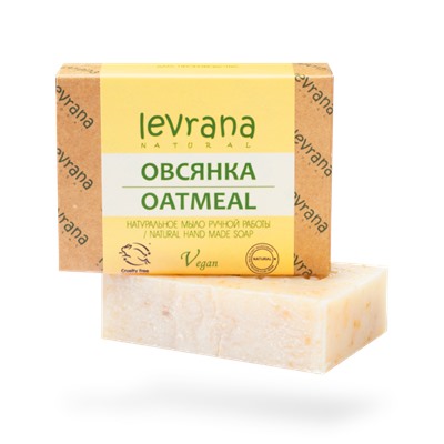 Натуральное мыло ручной работы Овсянка, 100гр -60%