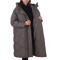 A621 GRAY/BROWN Пальто зимнее женское (200 гр. холлофайбер)