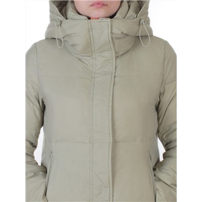 3068 OLIVE Пальто пуховое женское с внутренним жилетом (утиный пух)