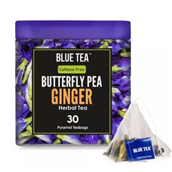 Чай из Клитории и Имбиря (30 пак, 1,65 г), Butterfly Pea Ginger Herbal Tea, произв. Blue Tea