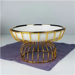 164-008 Блюдо 21см на подставке MULTICOLOR в под.уп.(х12)Фарфор