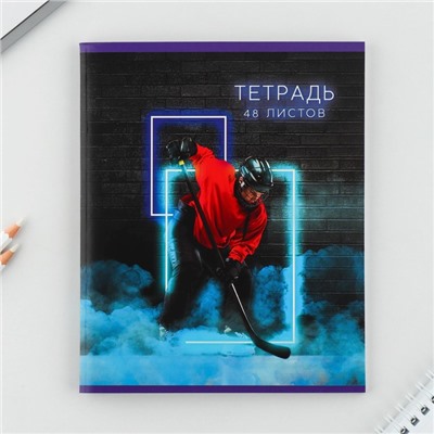 Тетрадь в клетку, 48 л., А5, на скрепке, блок №2 «Неон» МИКС