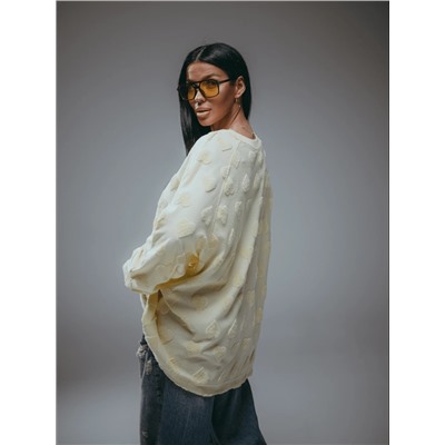 Свитшот Ребекка махра сердца сливочное масло Лт