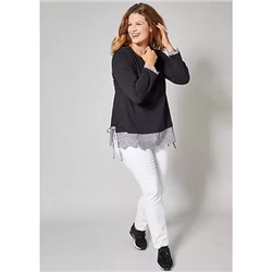 Da. Sweatshirt У,  Размер 46 (российский 54-56, рост 168) Цвет schwarz-weiß, Производитель Janet und Joyce by Happy Size