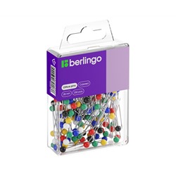 Булавки офисные Berlingo, 28мм, 250шт., пластик. коробка, европодвес