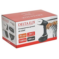 Отпариватель ручной электрический 1500 Вт, 400 мл DELTA LUX DE-3200P черный