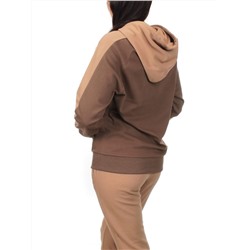 NO01 BEIGE/BROWN Костюм спортивный женский (хлопок 90%, полиэстер 10%)