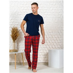 М43 Брюки клетка красный Свт