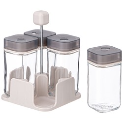 НАБОР ЕМКОСТЕЙ ДЛЯ СПЕЦИЙ 4ШТ 100МЛ НА ПОДСТАВКЕ AGNESS