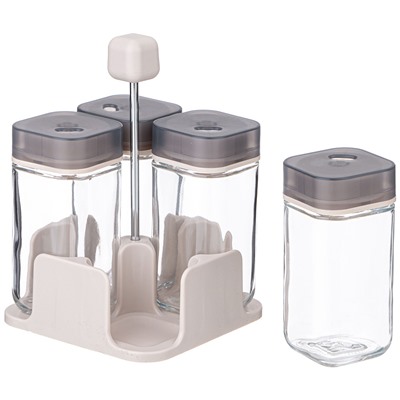 НАБОР ЕМКОСТЕЙ ДЛЯ СПЕЦИЙ 4ШТ 100МЛ НА ПОДСТАВКЕ AGNESS