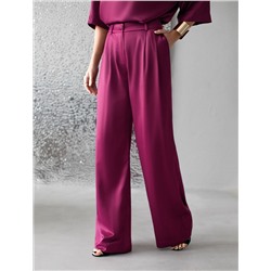 Брюки палаццо широкие из струящегося сатина