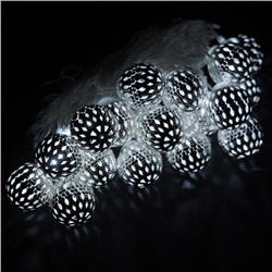 УЦЕНКА НИТЬ, 5 м, с насад.“Шарик узоры 2.5 см”, Н.С. LED-20-220V, контр. 8 режимов, БЕЛ.