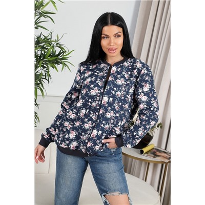 Женская толстовка Бомбер 750 / синий/роза