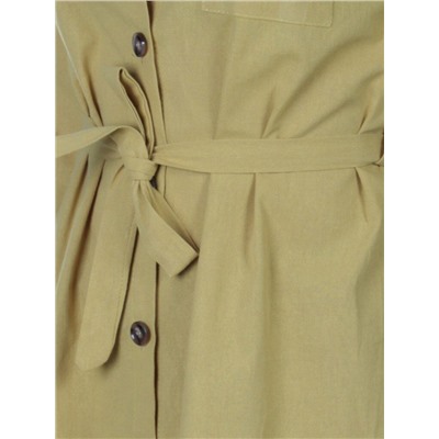 803 YELLOW Платье хлопковое с воротником Fashion
