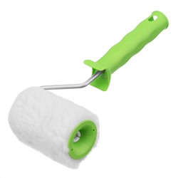 Валик с натуральным мехом, с ручкой, 100 мм, ворс 12 мм, D 48 мм, D ручки 6 мм, Сибртех