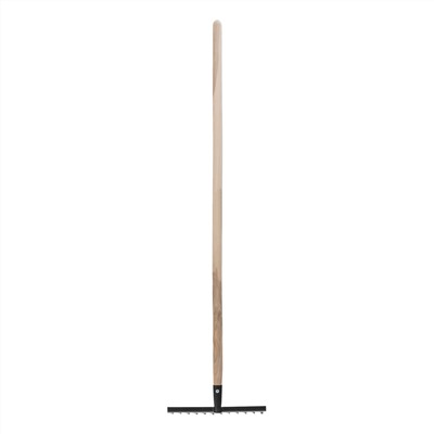 Грабли стальные, 300х1300 мм, 12 витых зубьев, деревянный черенок, Сибртех