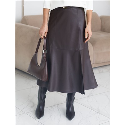 Расклешенная юбка из искусственной кожи