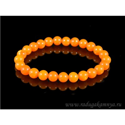 Браслет из янтаря шарик 8мм карамельный