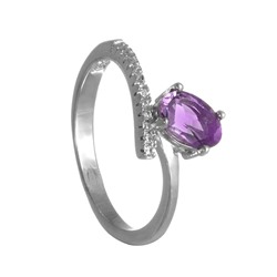 Кольцо с аметистом и фианитами ТФКН.793АМ1.80