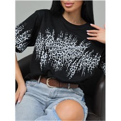 Футболка "Саваж" Черный Серый женская