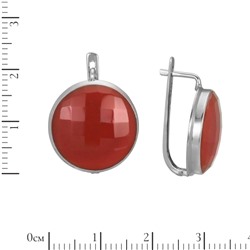 Серьги 'Элеонора' с сердоликом, родий ИАСК32122Х22СД0R2
