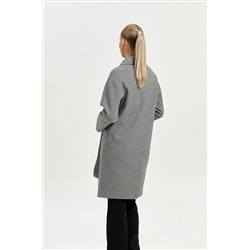 Пальто женское демисезонное 25885 (серый ёлочка)