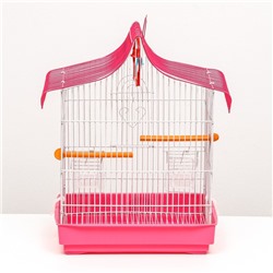 Клетка для птиц укомплектованная Bd-2/1d, 32 х 22 х 45 см, розовая
