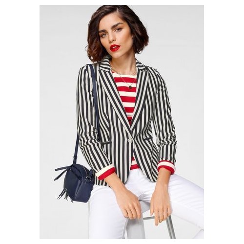Blazer Milano Rib Размер 40, Производитель Tamaris, Цвет marine weiß