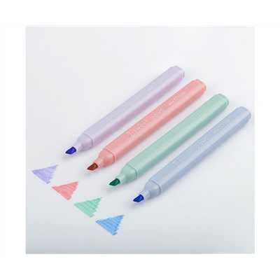 Набор текстовыделителей MESHU "Paw pastel", 04цв., пастельные цвета, 1-4мм, блистер с европодвесом