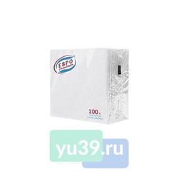 Салфетки Евростандарт 24x24 см., 90 шт., 1 сл., белые