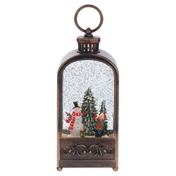 GAEM Изделие декоративное "Фонарь" (подсвет, муз, вьюга, 3хААА н/п +USB), L10 W6 H27 см