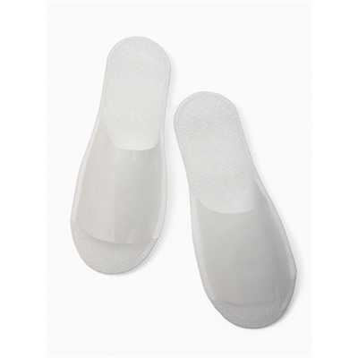 Тапочки одноразовые, антикризисные, подошва 4 мм, белые, 42 р.