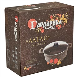 Кастрюля 3 л алюминиевая с антипригарным покрытием и стеклянной крышкой 1603-07-10 серии "АЛТАЙ"
