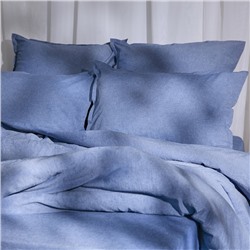 Простыня 1.5 спальная SL Home «Деним», 160×245 см, синяя, жатый хлопок