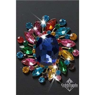 Брошь-кулон крупная с кристаллами БР4 модель БРО/14