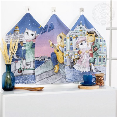 Набор из 3-х кухонных полотенец Променад