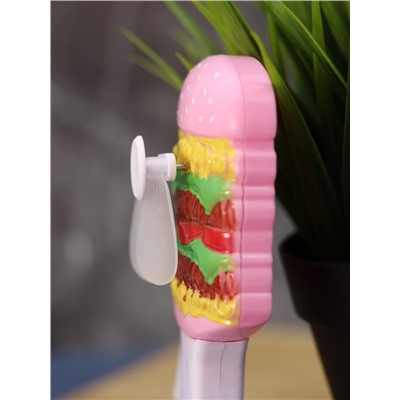 Портативный механический ручной вентилятор «Burger», mix, шоу-бокс 24 шт.