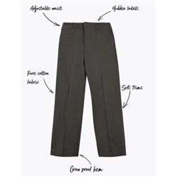 Boys' Cotton Skin Kind School Trousers (2-18 Yrs)